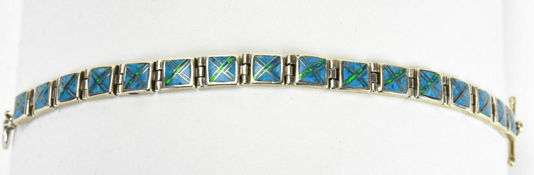 Sterling Opal Turquoise Native American Bracelet (1 of 7)
