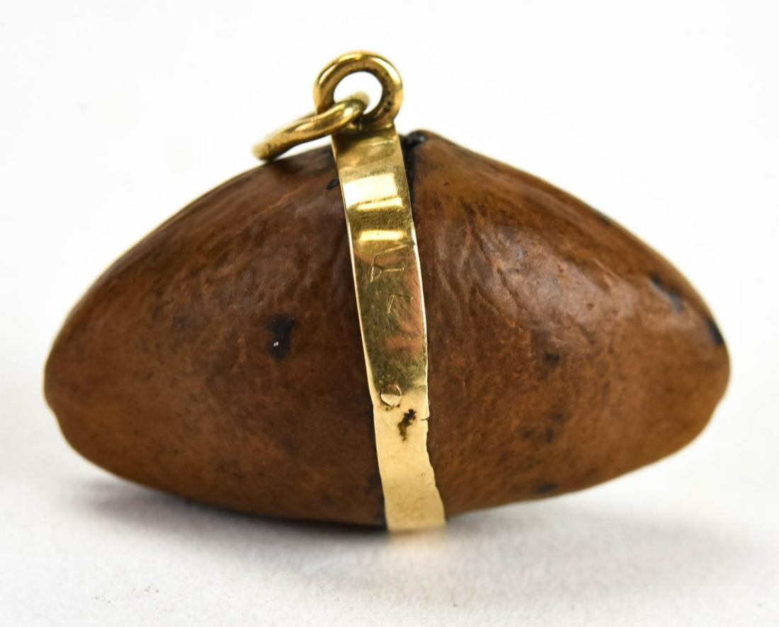 Antique 10kt Yellow Gold & Nut Talisman Charm: Antique 10kt Yellow Gold & Nut Talisman Charm. Measures 1.25 inches in width.