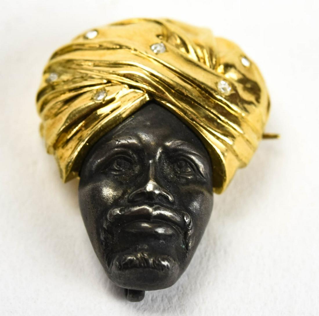 Antique C 1900 Newark Diamond Set Blackamoor Pin (1 of 5)