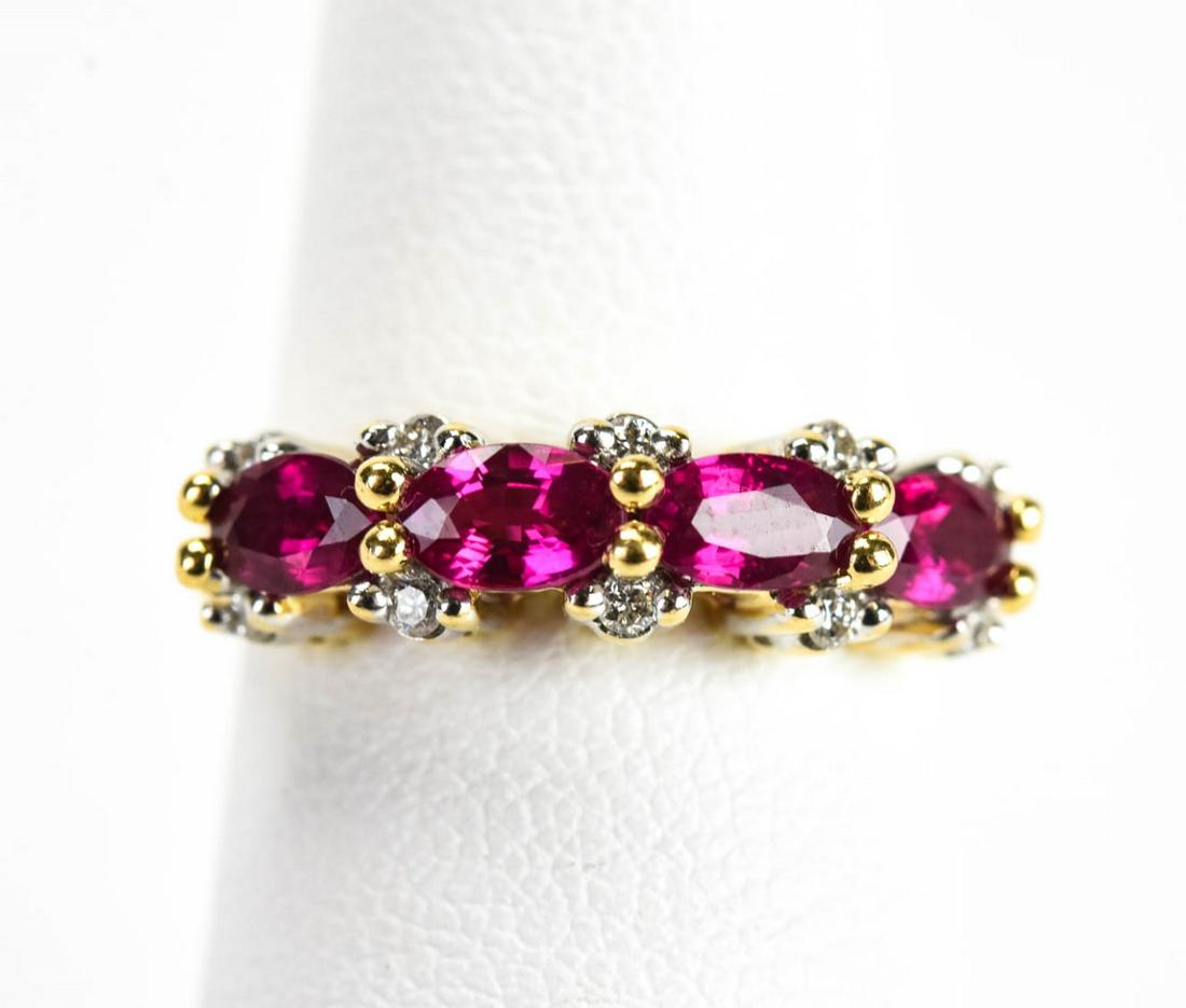 Estate 14kt Yellow Gold Diamond & Ruby Ring (1 of 5)