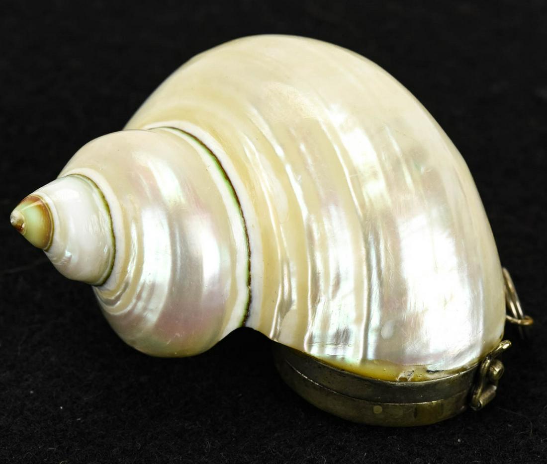 Vintage Natural Shell Necklace Pendant Pill Box (1 of 5)