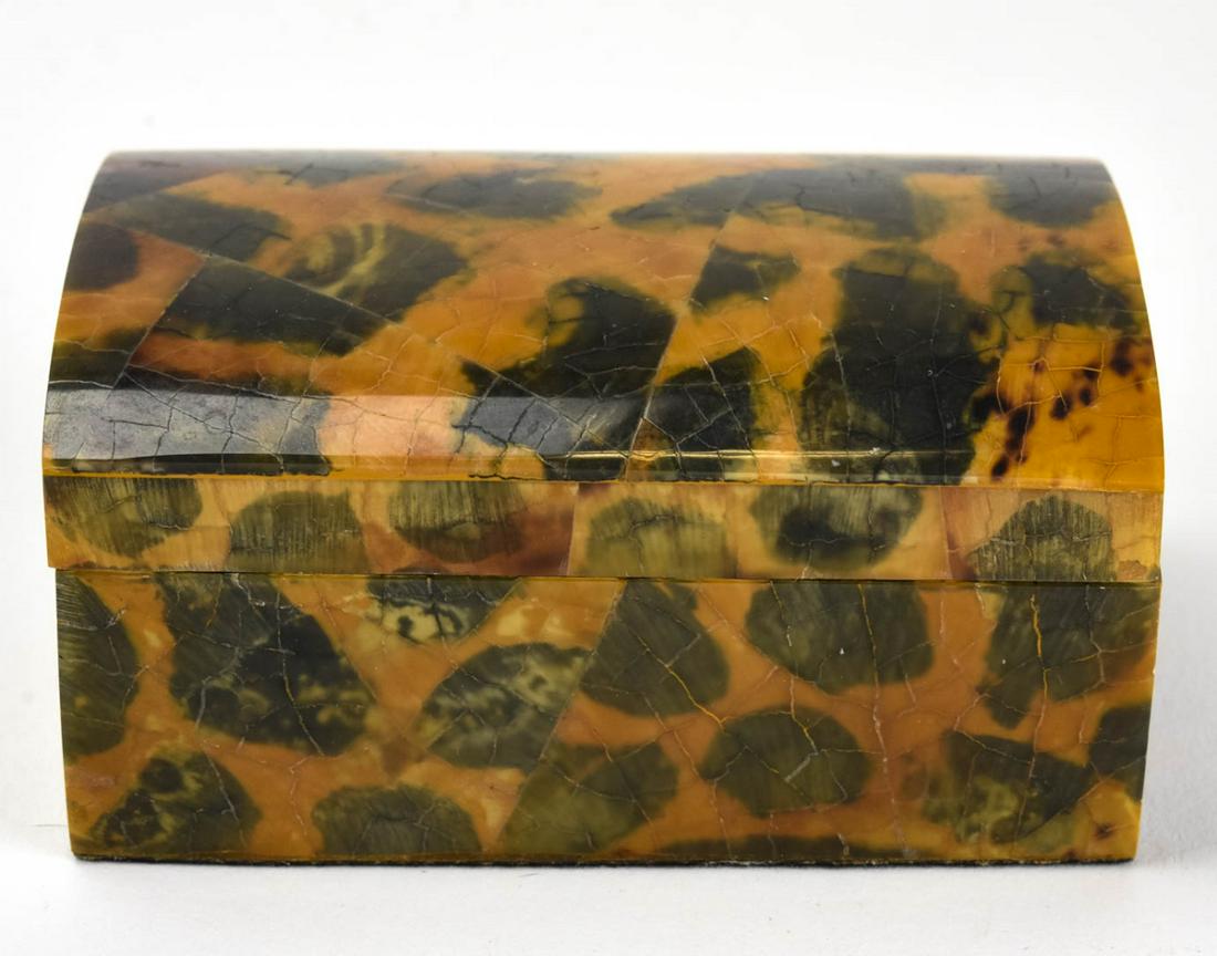 Faux Tortoise Shell Jewelry or Desk Box (1 of 4)