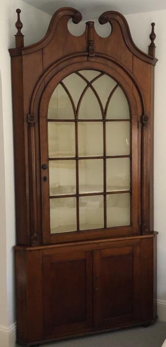 English Adams Brothers Glass Front Pine Cabinet (1 of 12)