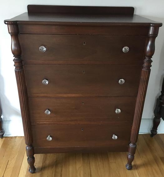 Empire Style 4 Drawer Bureau / Dresser (1 of 3)