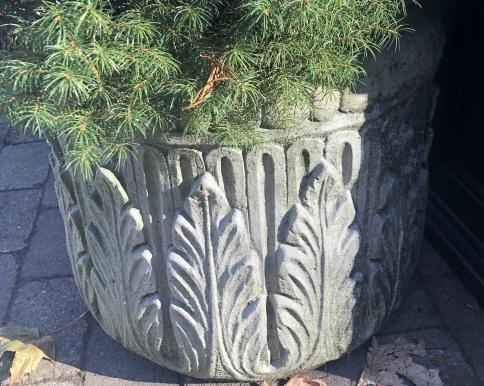 Cast Stone Planter with Acanthus Leaf Motif (1 of 2)