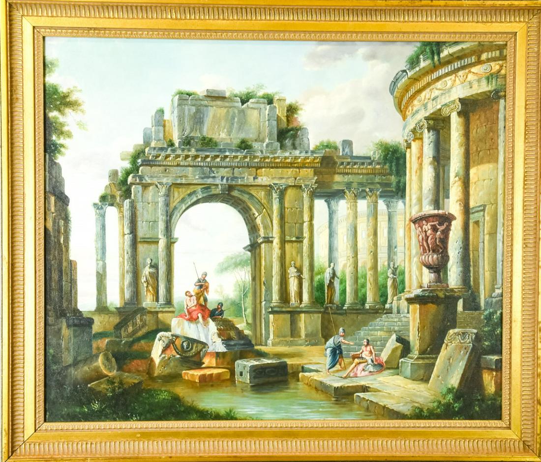 Classical Style Roman Ruin Scene Oil Painting (1 of 5)