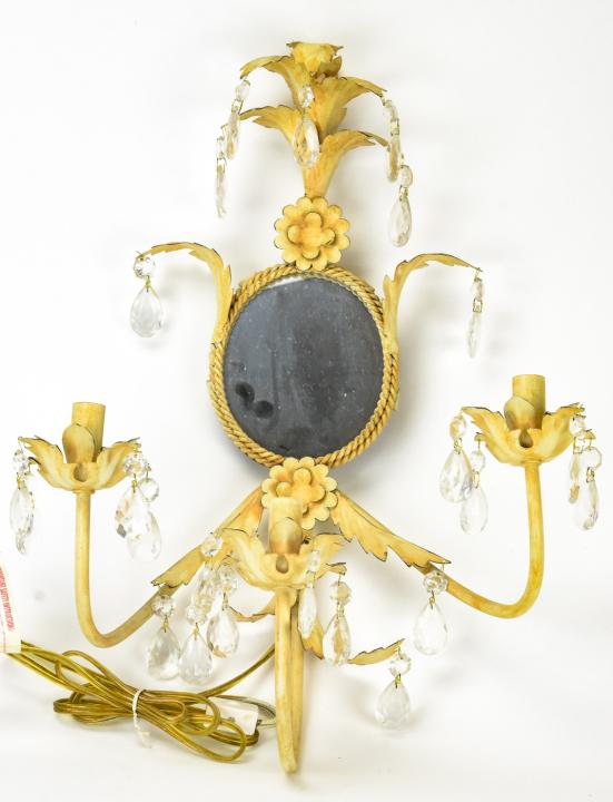 Hollywood Regency Style Tole Metal Wall Sconce (1 of 6)