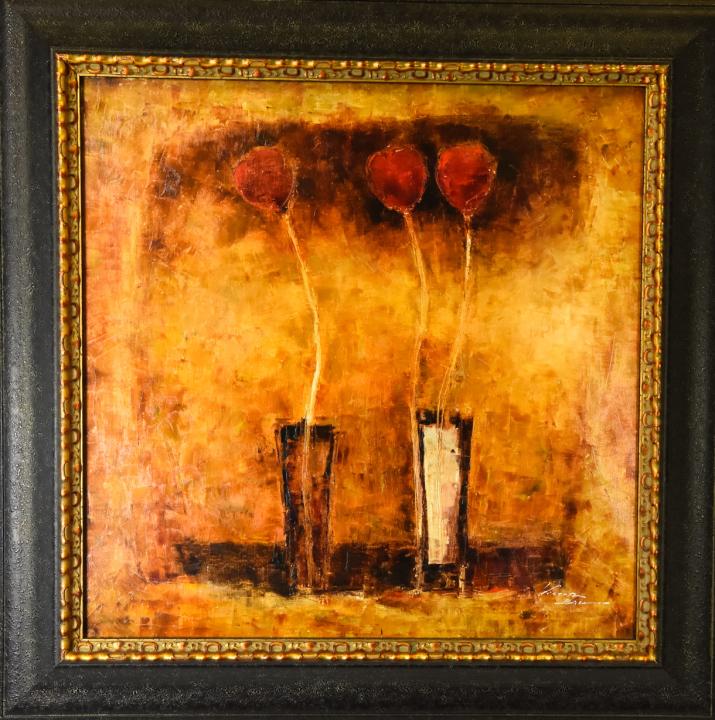 Signed Contemporary Floral Still Life Oil Painting (1 of 5)