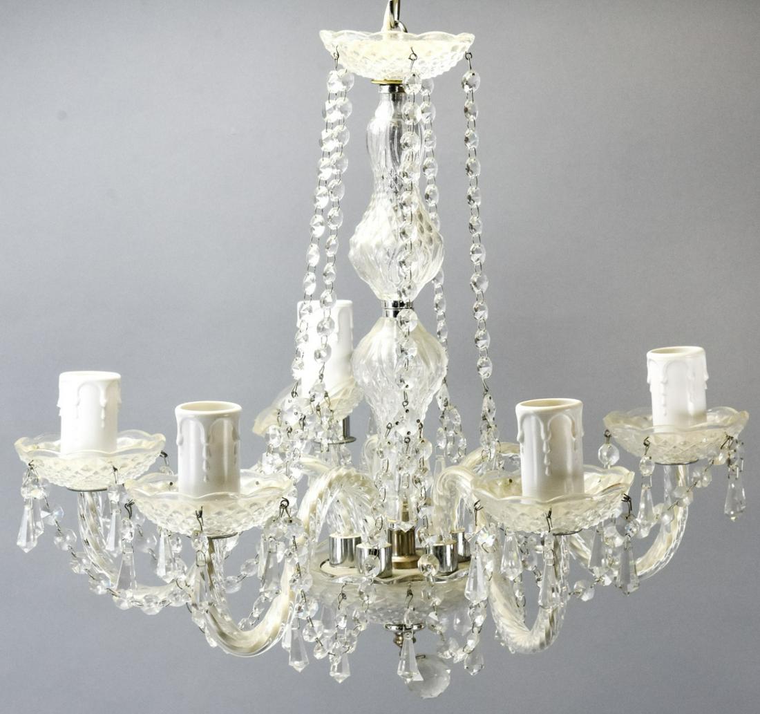 Vintage Cut Glass 5 Arm Chandelier (1 of 5)