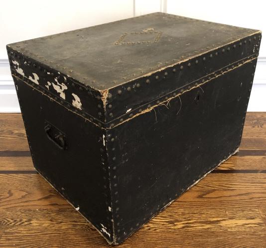 Antique Black Trunk with Nail Head Trim (1 of 6)
