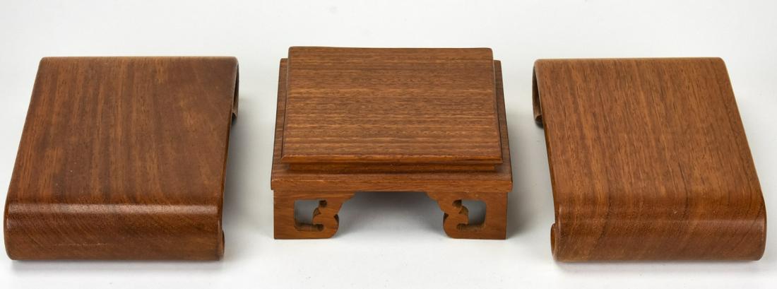 Three Carved Wood Chinese Display Pedestal Stands (1 of 4)