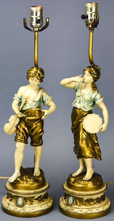 Pair Neoclassical Style Figural Table Lamps (1 of 9)
