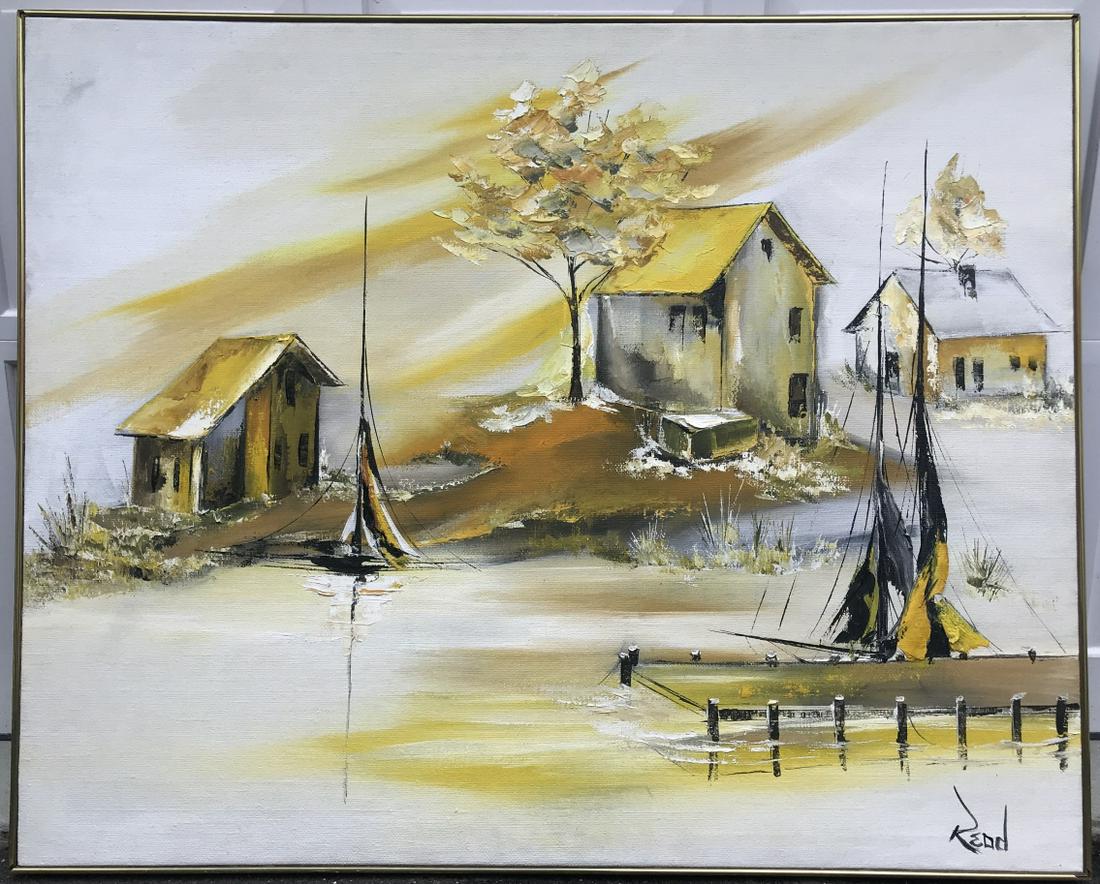 Large Mid C Modern Palette Knife Painting (1 of 4)