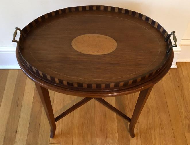 Antique George III English Tray Table Shell Motif (1 of 7)