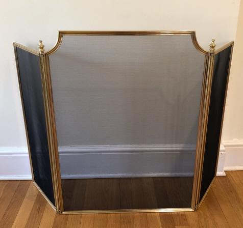 Queen Anne Brass and Wire Fireplace Screen (1 of 2)