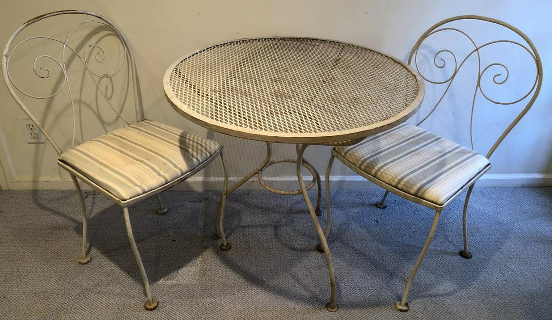 Woodard Style Vintage Outdoor Table, 2 Chairs (1 of 4)