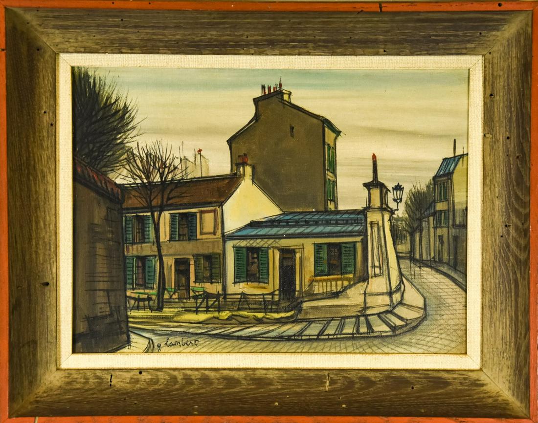 20th C R Lambert French Street Scene Oil Painting (1 of 6)
