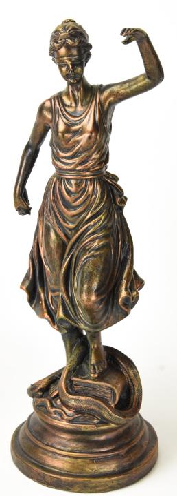 Garden of Eden Bronze Tone Statue Eve w the Snake (1 of 5)