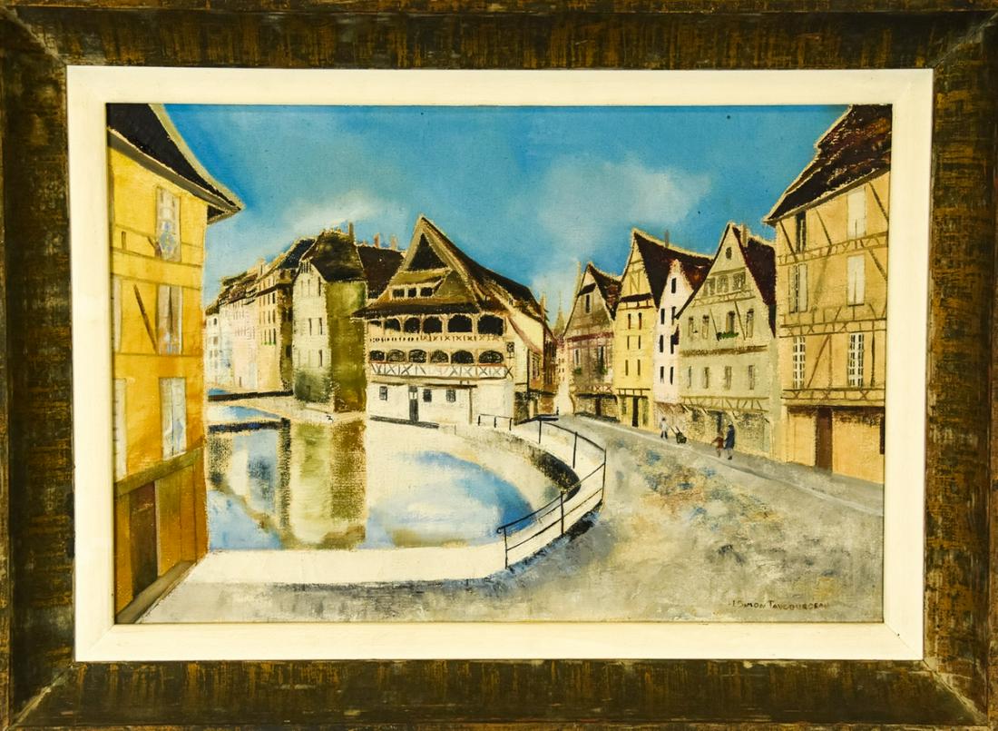 L Simon Taucourdeau City Scene Oil Painting (1 of 5)