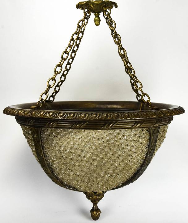 Antique Gilt Bronze & Faceted Crystal Chandelier (1 of 8)