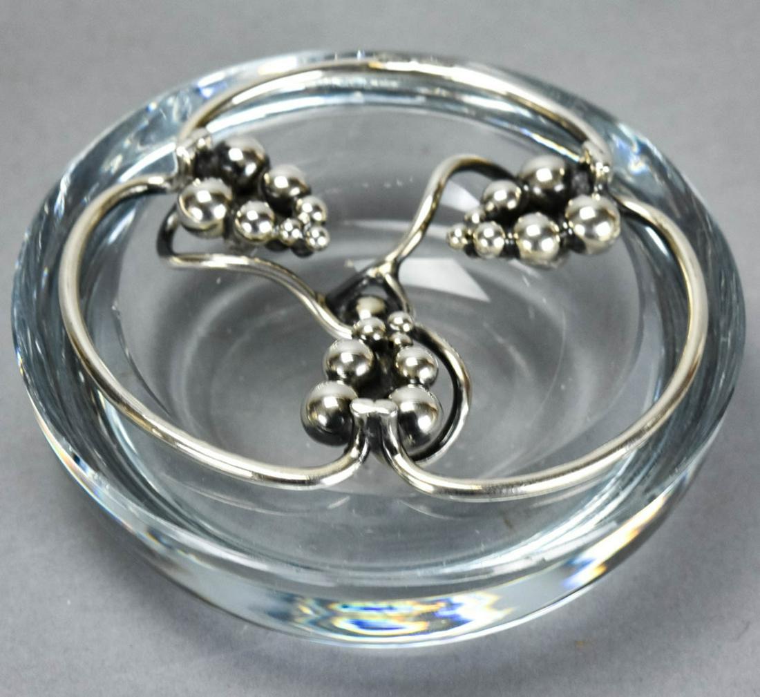 Hallmarked Danish Modern Sterling & Crystal Dish (1 of 5)