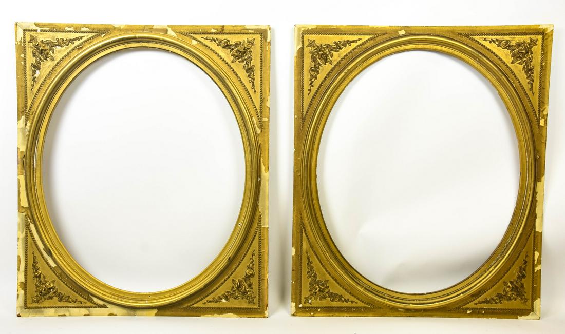 Pair Antique Large Victorian Oval Portrait Frames (1 of 5)