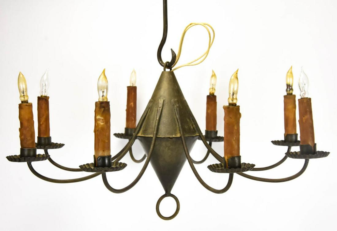 Antique Gates Moore Hand Forged Tin Chandelier (1 of 6)