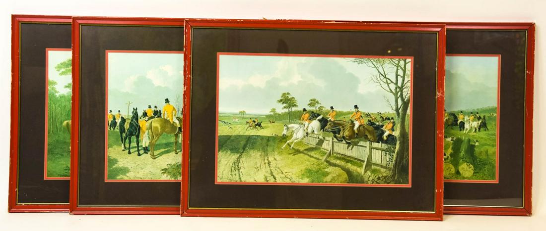 4 John F Herring Framed Equestrian Hunt Prints (1 of 6)
