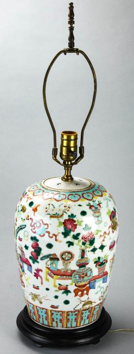 Hand Painted Porcelain Ginger Jar Form Lamp (1 of 6)