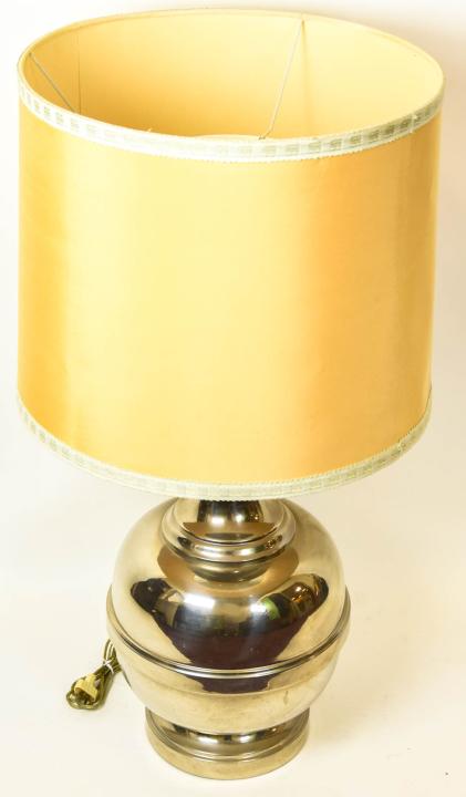 Large Contemporary Silver Tone Sphere Table Lamp (1 of 5)