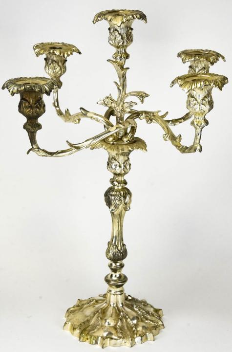 Rococo  Plated 5 Arm Candelabra (1 of 6)