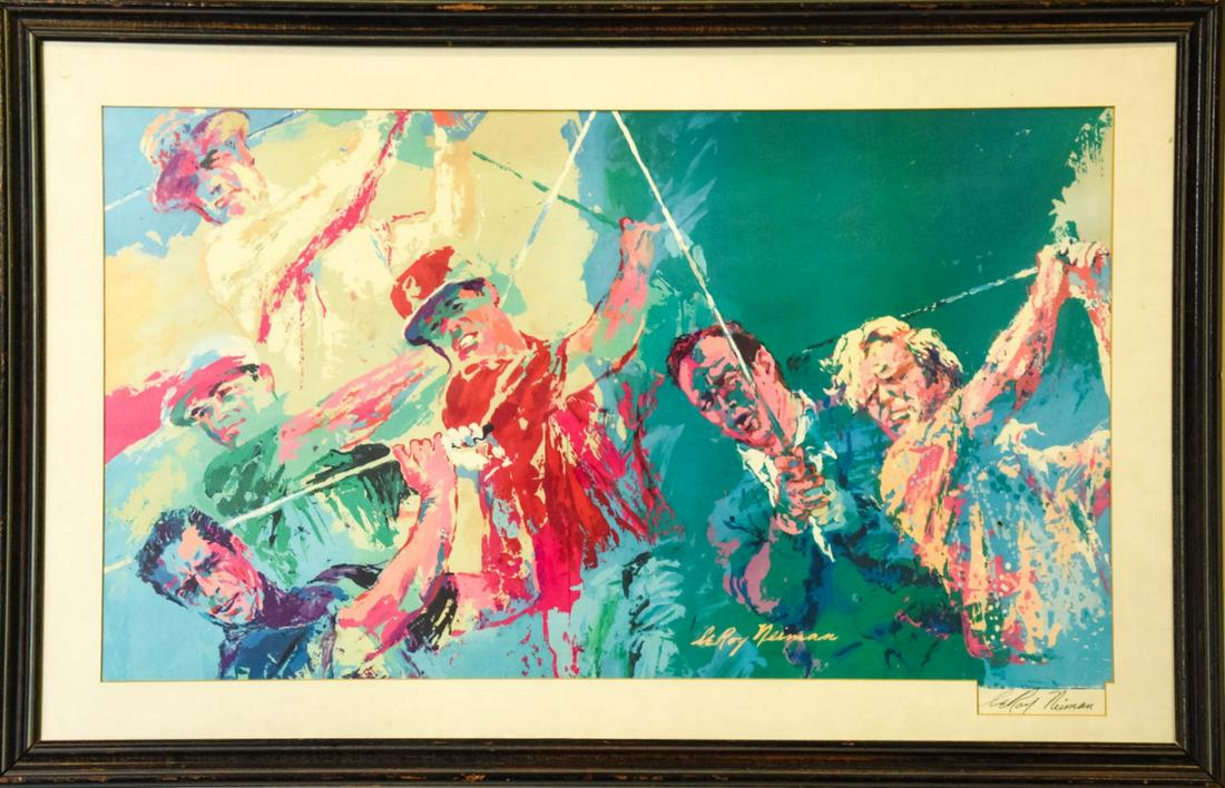 Leroy Neiman Signed Lithograph Golf Subject (1 of 5)