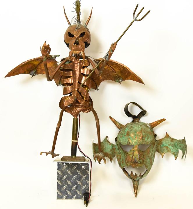 2 Artisan Copper Skeleton Sculptures (1 of 7)