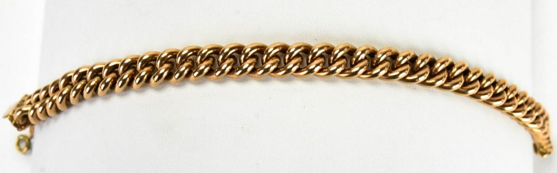 Antique 10kt Yellow Gold Curb Link Bracelet (1 of 7)