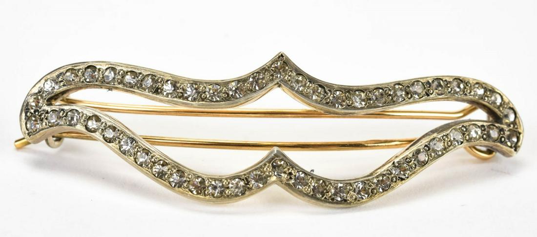 Antique Edwardian Sterling & Paste Hair Clip (1 of 5)