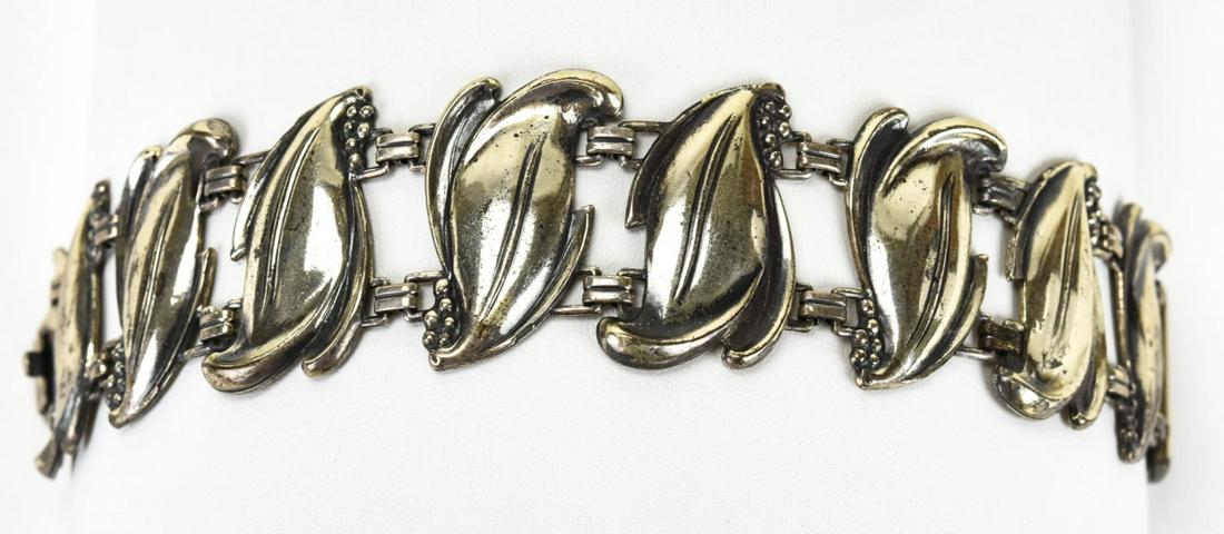 Estate Art Deco Sterling Hinged Panel Bracelet (1 of 6)