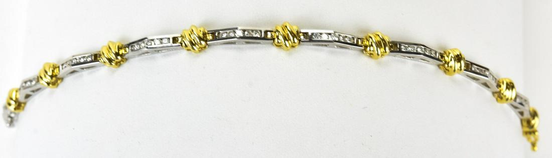 Vintage 14kt Two Tone Gold & Diamond Bracelet (1 of 6)