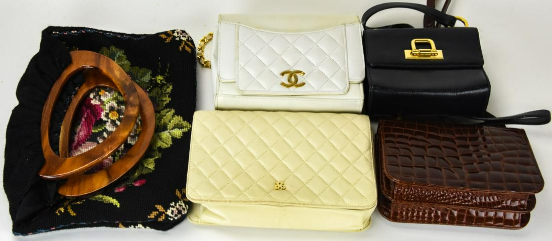 5 Vintage Leather & Tapestry Handbags / Purses (1 of 6)