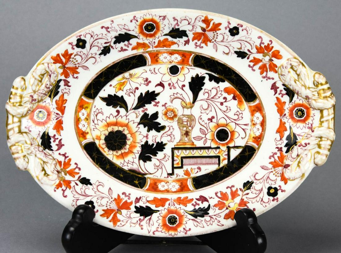 Antique 19th C Ironstone Imari Pattern Platter (1 of 6)