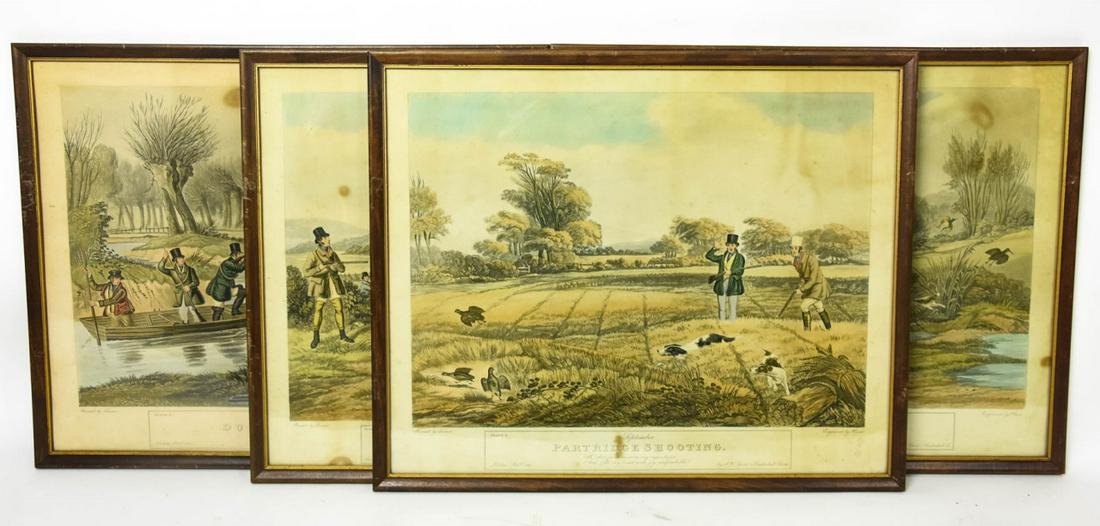 Turner Hunt English Hunt Scene Colored Engravings (1 of 5)