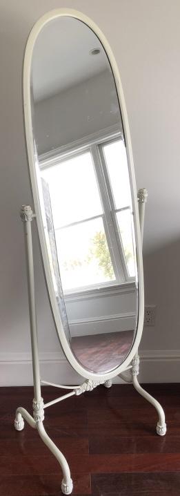 Shabby Chic Cast Metal Full Length Mirror on Stand (1 of 2)