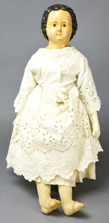 Antique Paper Mache Greiner Type Doll w Orig Label (1 of 6)