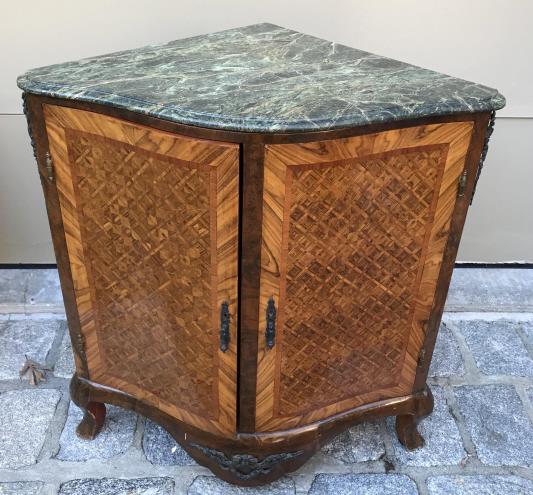 French Style Corner Form Console w Marble Top (1 of 4)