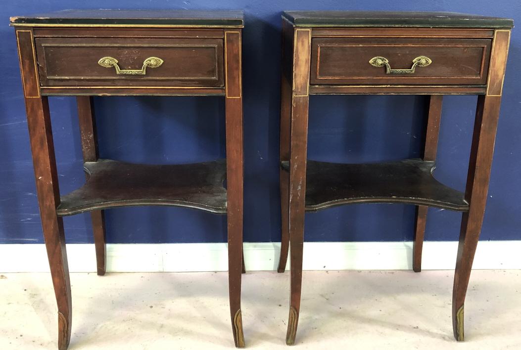 Pair Regency Style End Tables w Drawer & Shelf (1 of 4)