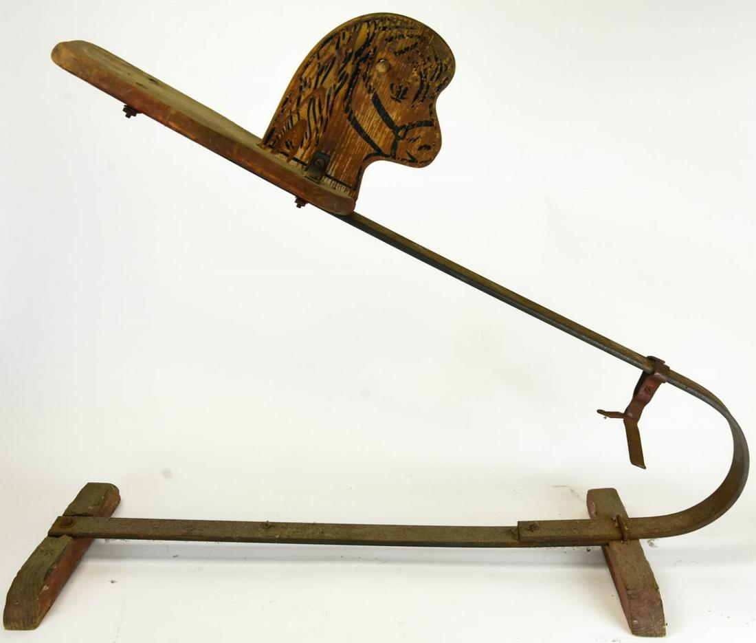 Vintage Child's Cast Iron & Wood Ride On See-Saw (1 of 6)