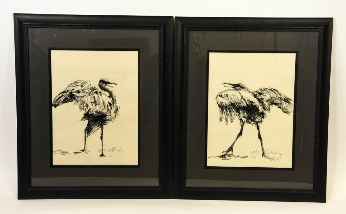Charcoal Framed Bird Drawings by Marilyn Borglum (1 of 5)