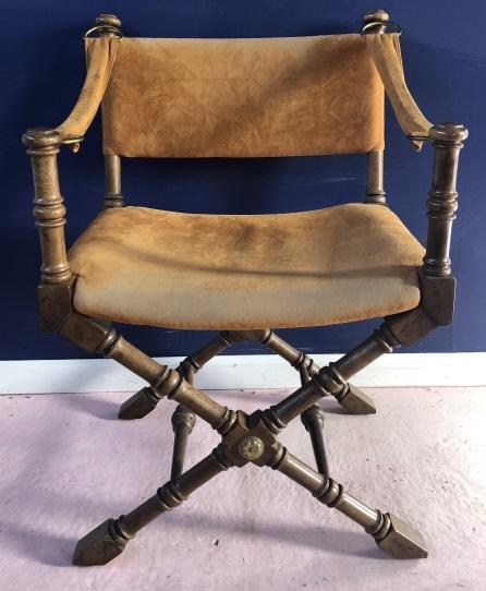 Drexel Faux Bamboo Leather Upholstered Chair (1 of 4)
