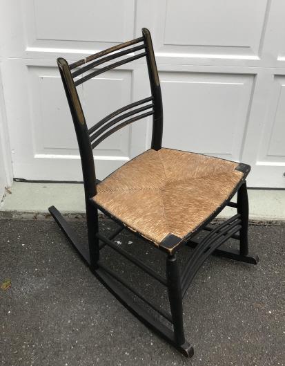 Antique 19th C American Ladder Back Rocking Chair (1 of 3)