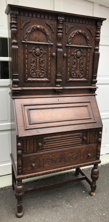 Antique English Jacobean Style Secretary Desk (1 of 7)