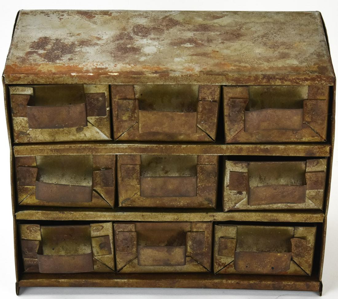 Antique Tin Cubby Drawer Cabinet (1 of 6)